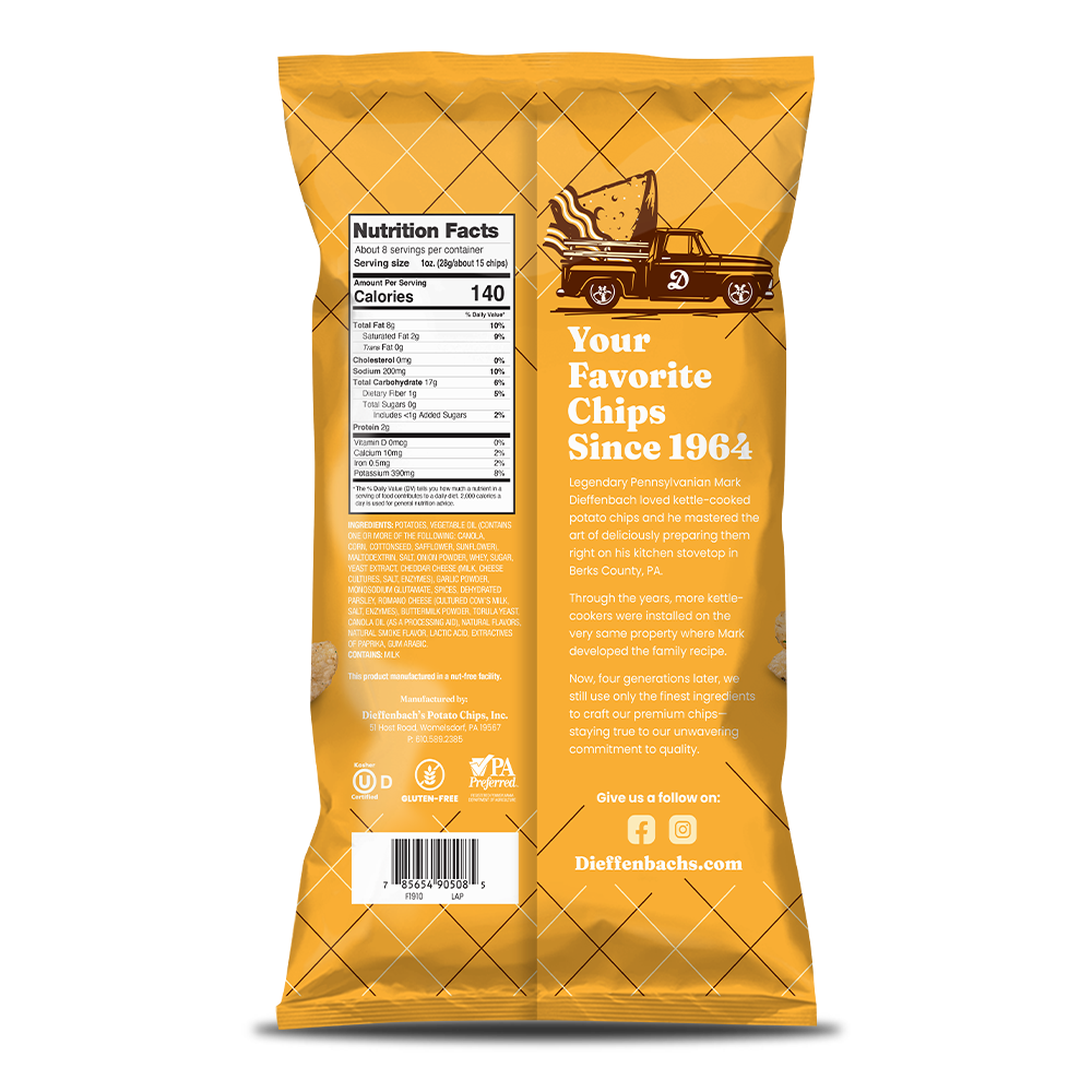Dieffenbach's Bacon & Cheddar Kettle Chips