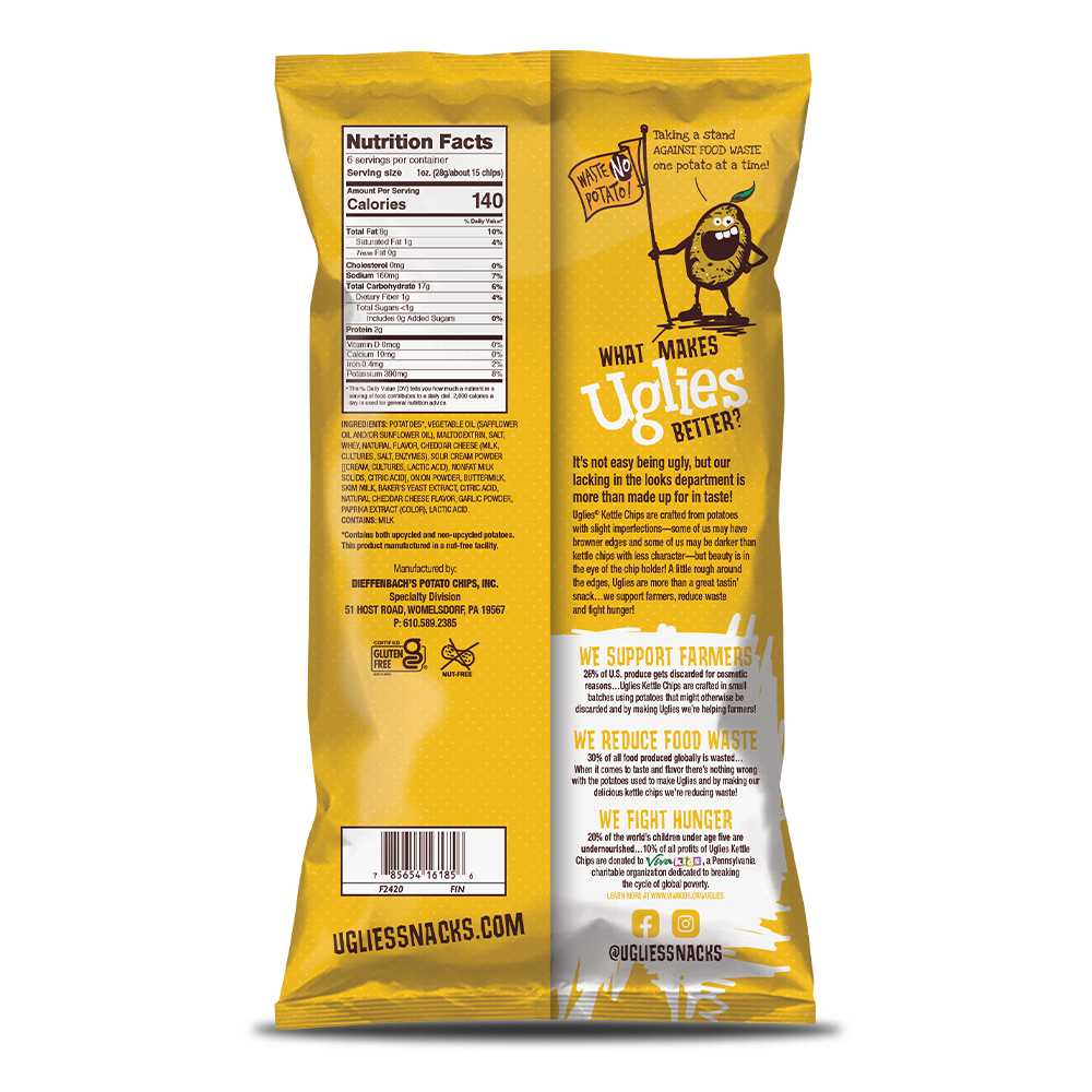 Uglies Cheddar & Sour Cream Kettle Chips